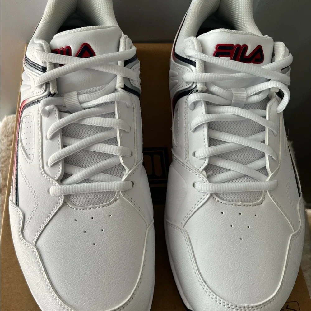 FILA White Sneakers‎ with Red & Navy Trim